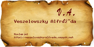 Veszelovszky Alfréda névjegykártya